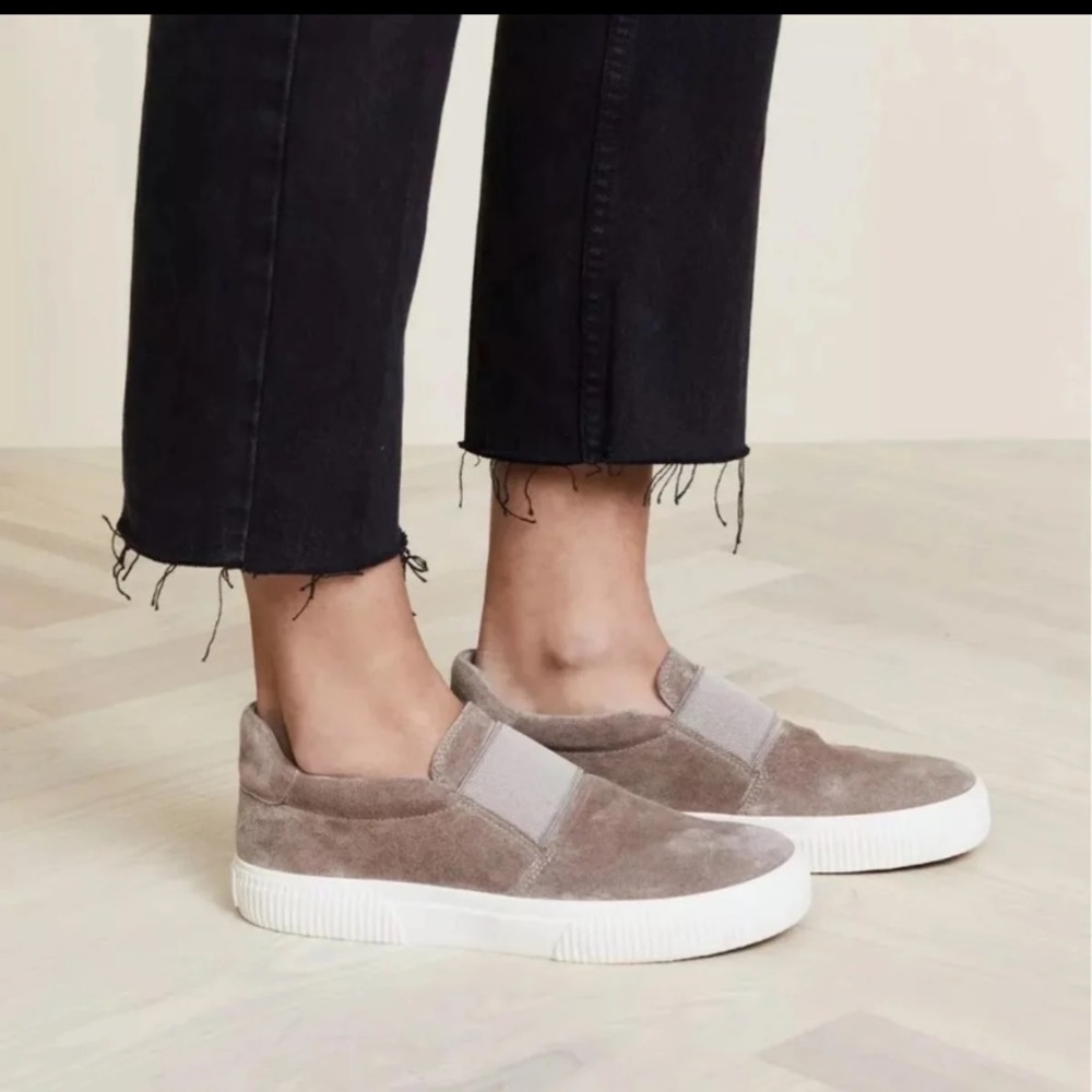 Vince Kirkland Slip-on Suede Sneakers in Taupe